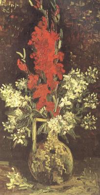 Vincent Van Gogh Vase wtih Gladioli and Carnations (nn04) oil painting image
